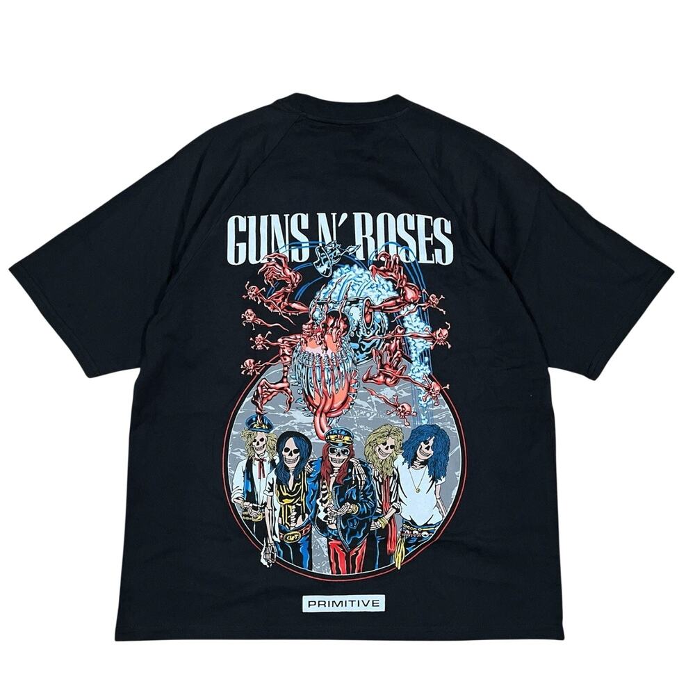 Primitive Skateboarding Guns N' Roses T-Shirt Kanji Skulls Oversized Medium